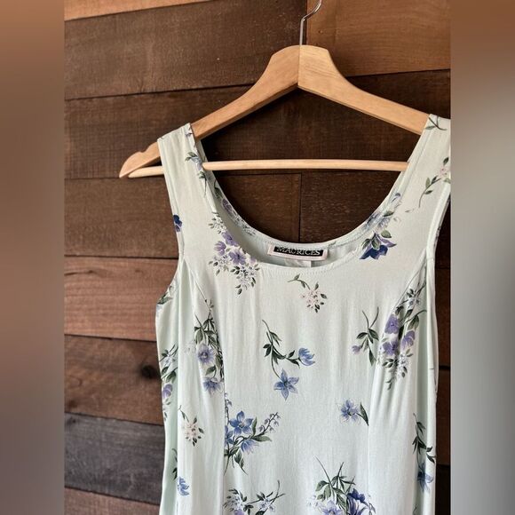 Y2K Maurice’s Mint Green Floral Dress & Sweater Set Cottagecore Garden Party - Picture 15 of 16